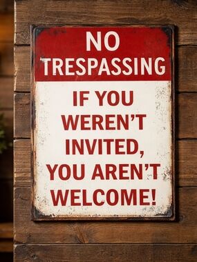 No Trespassing Metal Wall Sign - Red and White 8x12 NWOT